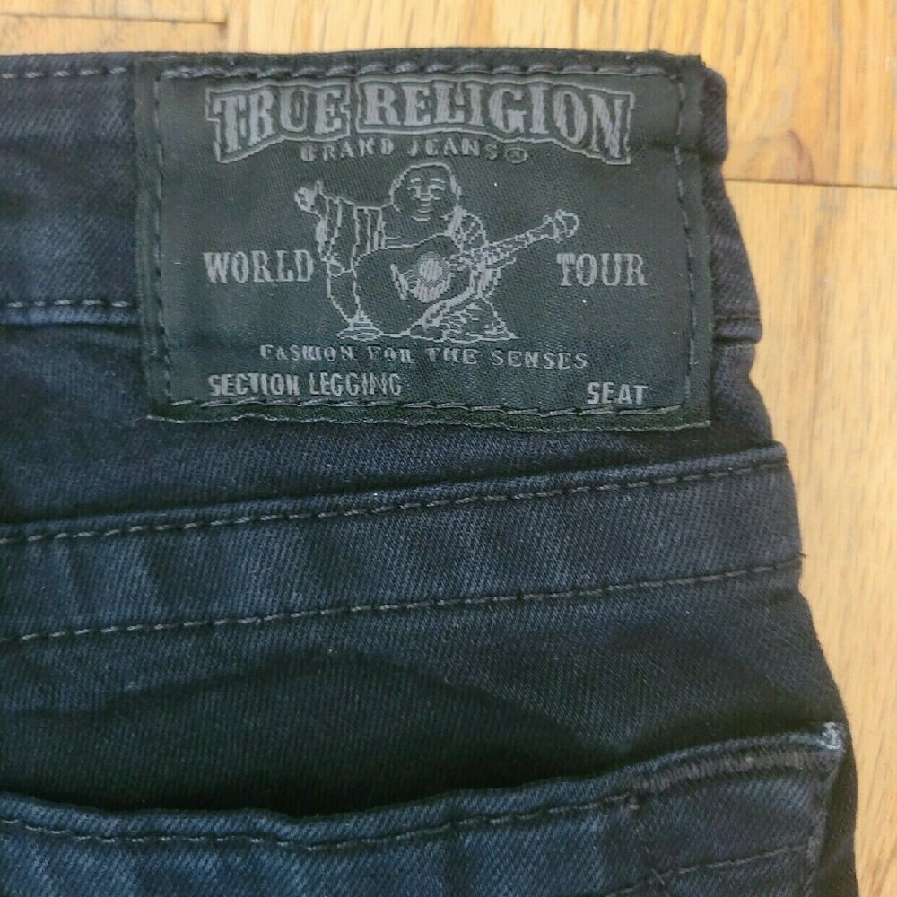 True Religion Jeans Womens Basic Legging Allover Black Size 25 RN#112790